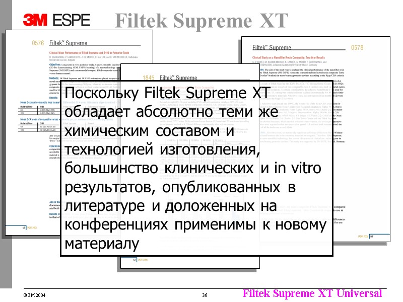 Filtek Supreme XT Поскольку Filtek Supreme XT обладает абсолютно теми же химическим составом и Filtek Supreme XT Поскольку Filtek Supreme XT обладает абсолютно теми же химическим составом и